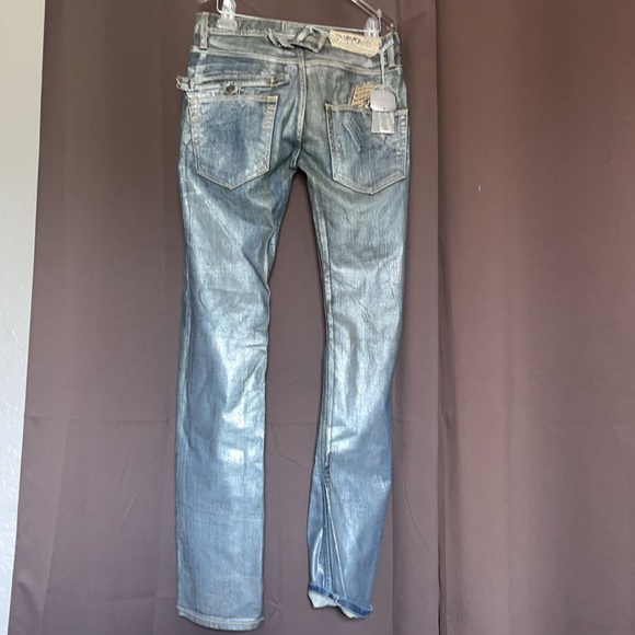 NWT METALLIC SILVER/BLUE JEANS. - Picture 3 of 10